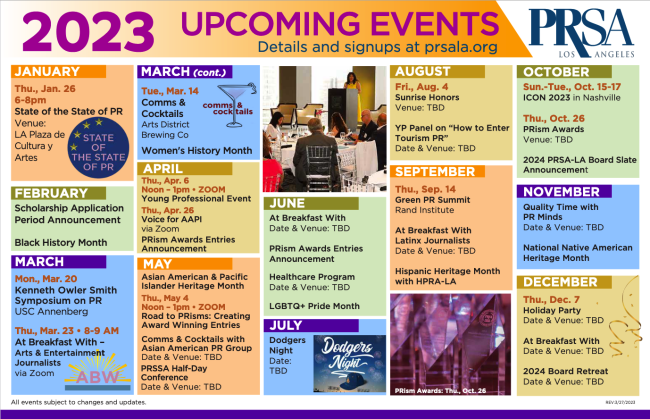 March 2023 calendar image